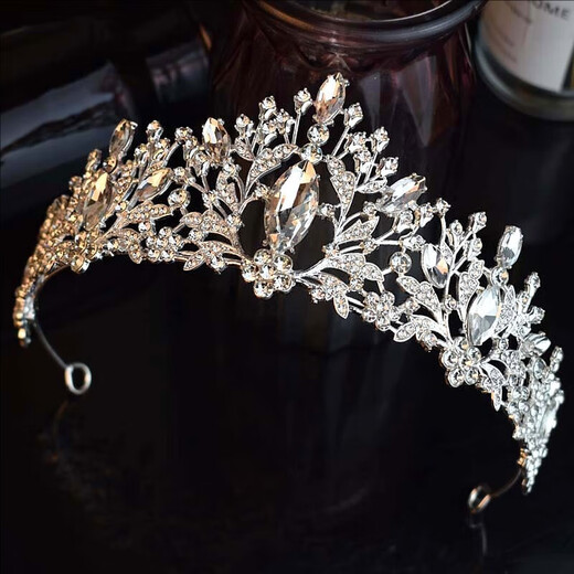 Bangboshi Crown Tiara Children Cute Princess Birthday Gift Girls Crown Performance Girl Dress Flower Girl Hair Accessory Crystal Crown Silver