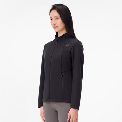 Pelliot (Pelliot) Weichschalenjacke für Frauen Outdoor Wanderanzug Ständer Slim Windproof plus samische Jacke für Frauen Stil Twilight Black S