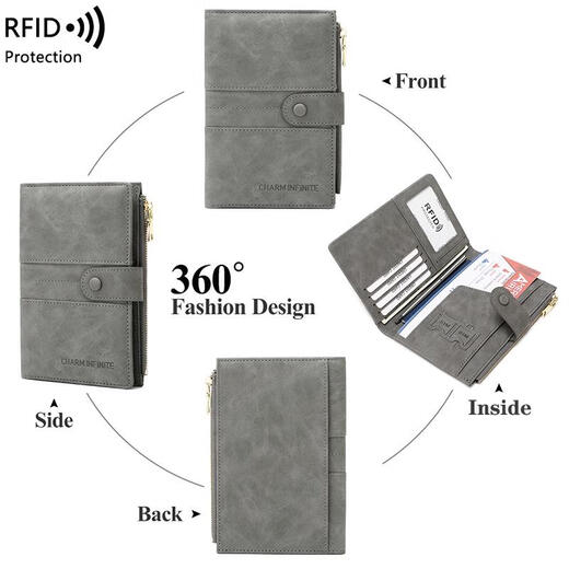 
Sanqihu's overseas passport storage bag protection case anti-theft brushing bank ticket clip multi-function travel passport anti-theft card bag rfid anti-scanning-gray