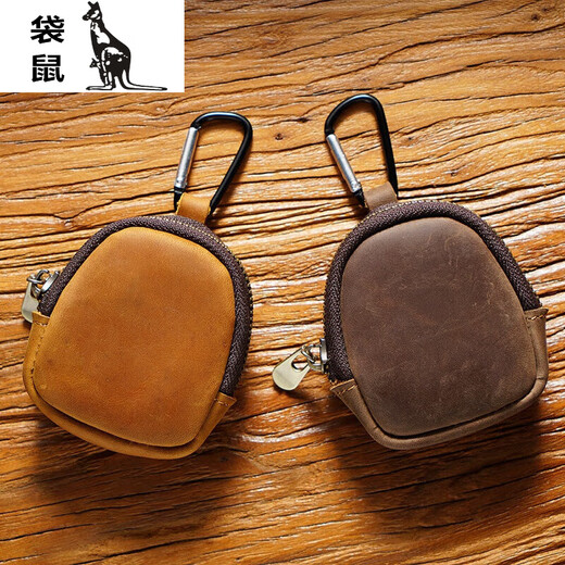 Canguro japonés bolso verde monedas de vaca cupón billetera pequeña billetera de la cremallera bolso bluetooth bolso llaver