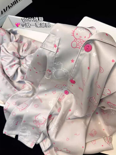 Orende French High-End Hellokitty Ice Silk Pyjamas für Frauen im Sommer kann neuer Stil im Internet im Internet-Promi-Kleidungsstil FY-3937 [Kurzärärmel-Shorts] 2xl [Empfohlen 135-145jin [Jin gleich 0,5 kg]] getragen werden.