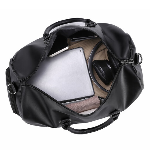 Large capacity travel bag handbag single shoulder crossbody bag business casual duffle bag men wet dry and separate fitness bag black