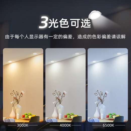 Philips (PHILIPS) LED downlight embedded ceiling aisle three-color hole light ultra-thin barrel light hole light downlight 20W opening 195-210mm cool white light 6500K