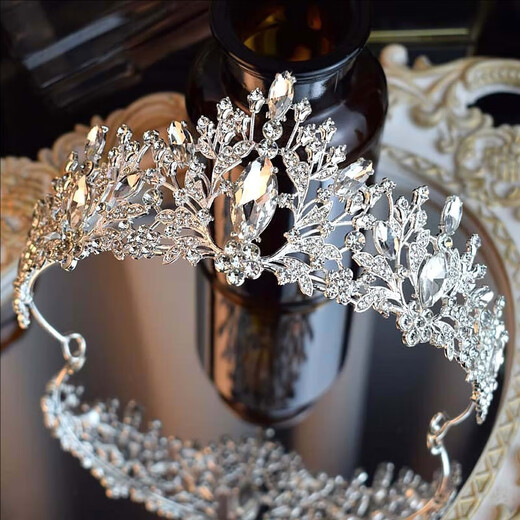 Bangboshi Crown Tiara Children Cute Princess Birthday Gift Girls Crown Performance Girl Dress Flower Girl Hair Accessory Crystal Crown Silver