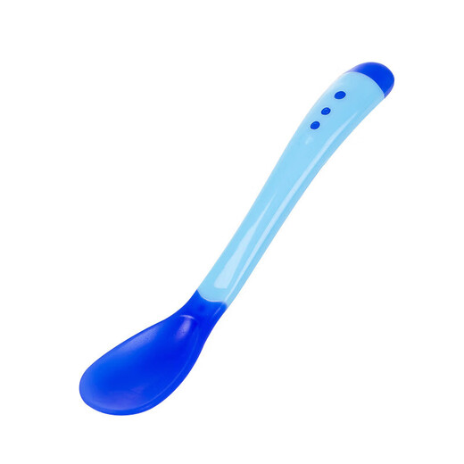 Baby warmes Löffel Fütterungstable Baby warmer Löffel Weiche-Spoon-Gabel Single Pack Löffel Blau