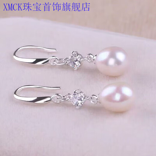 XMCK Old Phoenix 999 pure silver freshwater pearl earrings for women Korean temperament earrings hypoallergenic fashion beauty water