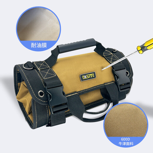 FASITE storage roll bag multi-functional thickened wear-resistant portable crossbody tool bag roll repair bag khaki