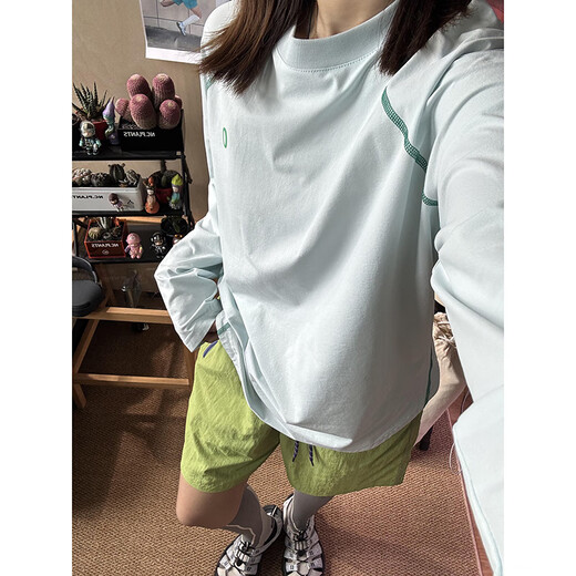 Jufeng Glacier Blue Quick-drying Long Sleeve T-shirt Men's Summer Thin Mountain Outdoor Sports Cycling Clothing Couple Basement Shirt Glacier Blue S