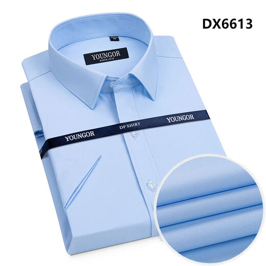 CEO Yageol kurzärmeliges Hemd für Herren Sommer Neue formelle Kleidung für Business Cason Cotton Polyester, ohne mehrfarbige dünne, vielseitige Auskleidung Kurzarm 6630 38 zu bügeln