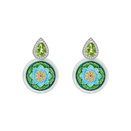 CIGA LONG Dunhuang Museum co-branded Baoxianghua Peridot Earrings New Chinese Style Jewelry Tourism Baoxianghua Peridot Earrings