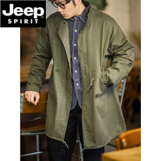 JEEP SPIRIT Jeep American M51 parka fishtail field windbreaker military green coat cloak jacket men's mid-length military green M