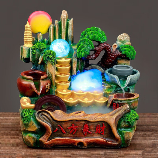 Él Jiagong Regalos creativos pequeños Rockery Flowing Water Desktop Ornnnments Decoración Humidificador Craft 12044 Sin niebla