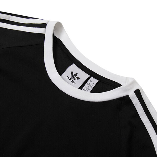 Adidas Clover Men's Top 2025 Spring Nouvelle mode T-shirt à manches longues décontractées en noir et blanc