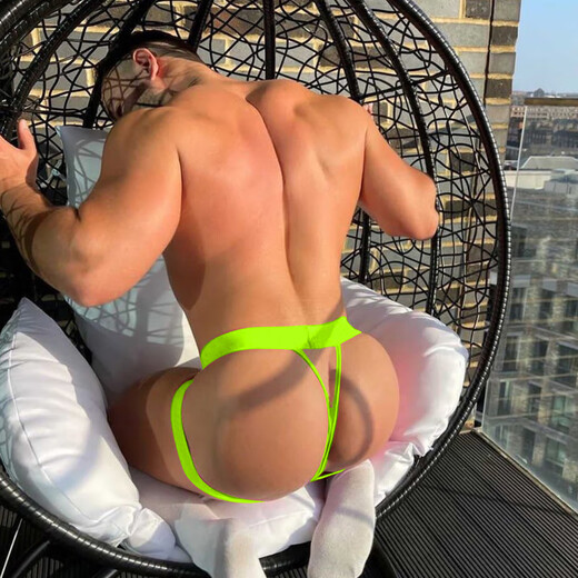 Jiuai Low Waist Men's Thong Breathable Personalized Single Thong U-convex Design Sexy Briefs White S