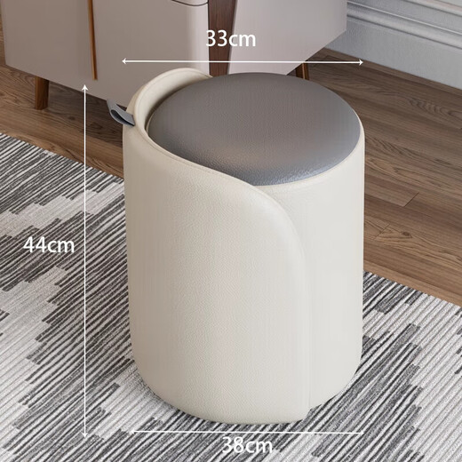Material de Xiaojiang Ligera Lugar de lujo Taburete Nordic Simple Girls Beding Tabures de Internet Celebrador Mabeador Hermoso taburete White + Gray