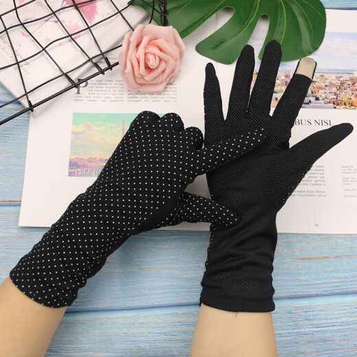 G luxome fahrende Sonnenschutzhandschuhe für Frauen dünne lila Faden für Frauen, die Sommerärmel für Anti-Rutsch-Fahrrad-Touchscreen mit Full Cotton AZM Lotus Farbe ---- verlängerte Katze A-6636 Baumwoll Touch Gleicher Größe