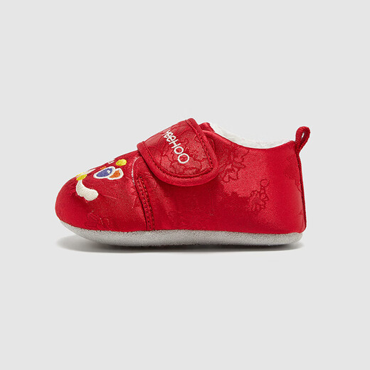 Ying's YEEHOO shopping mall same style children's shoes New Year festive baby shoes autumn and winter warm plus velvet shoes New Year red toddler shoes suitable for 6-18 months 20 foot length 11.9-12.5/inner length 12.6
