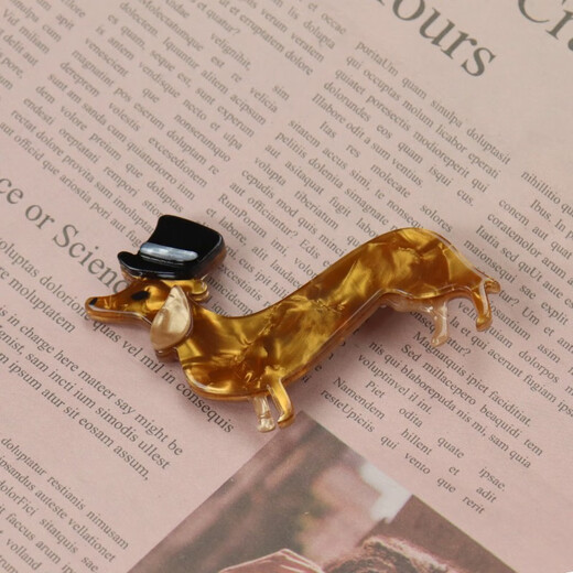 QUAMER French acetic acid animal puppy brooch niche personality cartoon dachshund suit coat coat accessories
