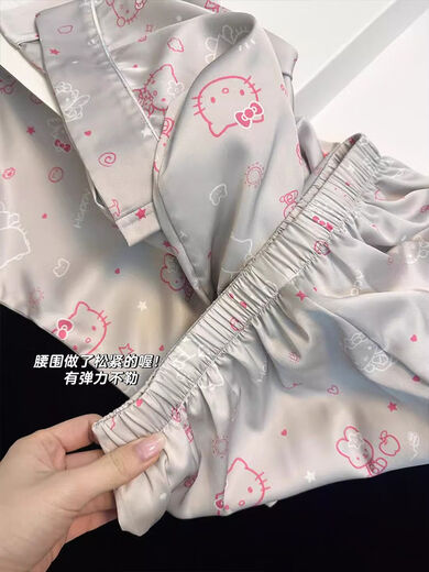 Orende French High-End Hellokitty Ice Silk Pyjamas für Frauen im Sommer kann neuer Stil im Internet im Internet-Promi-Kleidungsstil FY-3937 [Kurzärärmel-Shorts] 2xl [Empfohlen 135-145jin [Jin gleich 0,5 kg]] getragen werden.