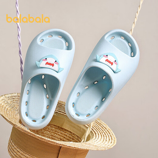 Balabala children's shoes children's slippers indoor home bathroom bath leaking slippers for boys and girls blue tone 00388 36 (inner length 22cm recommended foot length 21cm)