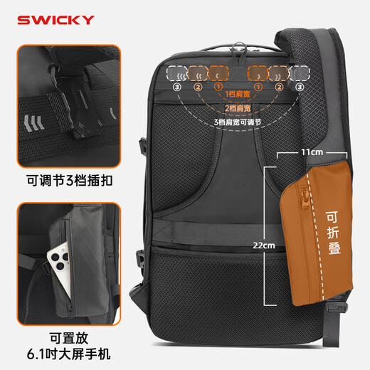 Sumpfes Vakuumkompressions -Rucksack 2025 Neues Airbag -Beutel mit Ultra großer Kapazität Multifunktions -Reisetasche schwarz [Keine Vakuumkomprimierungsfunktion]
