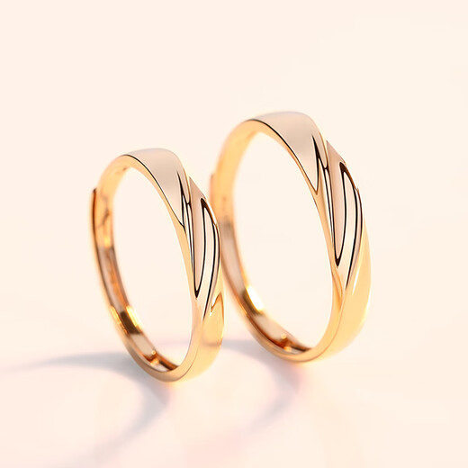 Yuansi 18k gold ring for women, rose gold proposal diamond ring, a pair of plain rings, platinum couple rings, men's platinum wedding gift, rose gold men's ring, opening adjustable