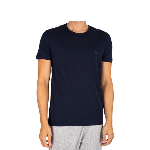 Emporio Armani EA Spring and Summer New Men's Cotton Classic Short-Sleeve T-Shirt Base Clothes 2 Pack 15935 Blue/Gray M