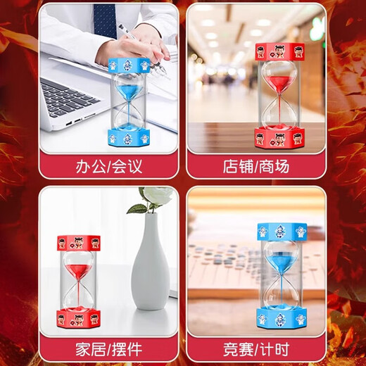 Nezha Aobing Temporizador de Reloj de Arena Plástico anticaída para niños Estudiantes de Escuela Primaria Botella de Arena Movediza de Escritorio Adorno Creativo Regalo para Mujer Reloj de Arena Nezha-5 Minutos-Rojo