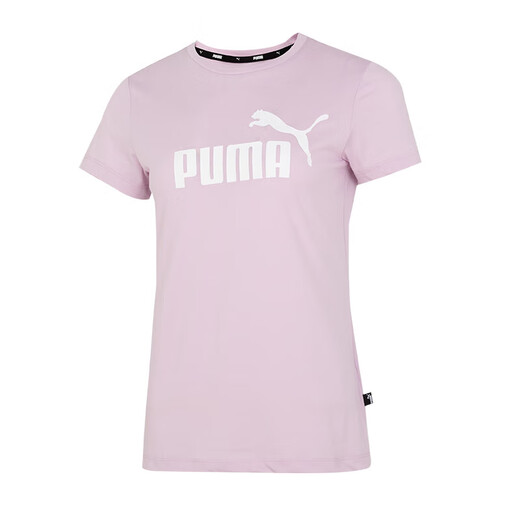 彪马（PUMA）女装运动套装25夏新款舒适透气休闲粉色短袖T恤宽松五分裤两件套 630563-60+692479-01 L