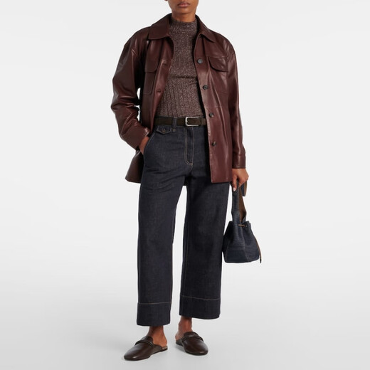 
Brunello Cucinelli cashmere and silk-blend rib knit top P01054348 Brown XXS CN 155/80