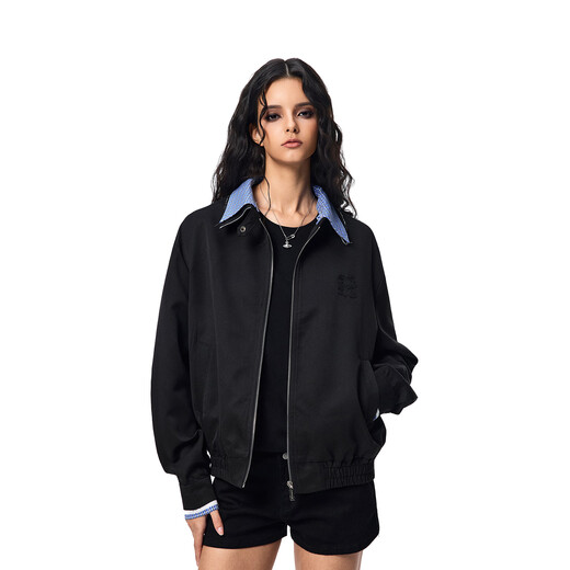 A CHOCK Achock official store American retro plaid stitching solid color couple jacket trendy brand work jacket top khaki M