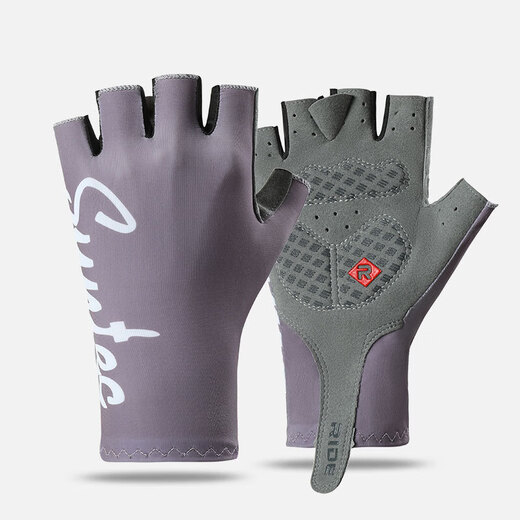 Cycling gloves summer half-finger outdoor mountain bike bicycle men's non-slip wear-resistant shock-absorbing breathable exercise equipment women's cycling SUN vertical letter half-finger black XL