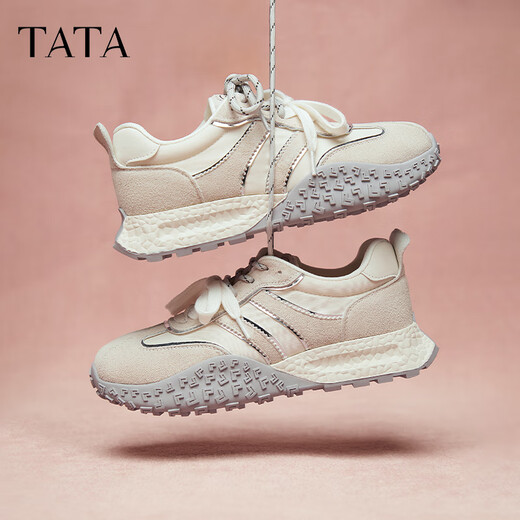 他她（TATA）厚底休闲阿甘鞋女鞋2025春秋CM702CM5 米色 38