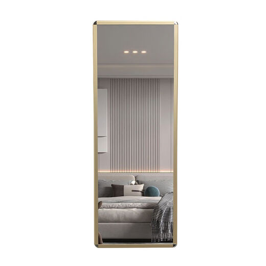 Chudian wardrobe mirror with contact lens inside push and pull full length mirror hidden folding and retracting hidden fitting mirror Explosion-proof 12035 ivory white three-section silent track No