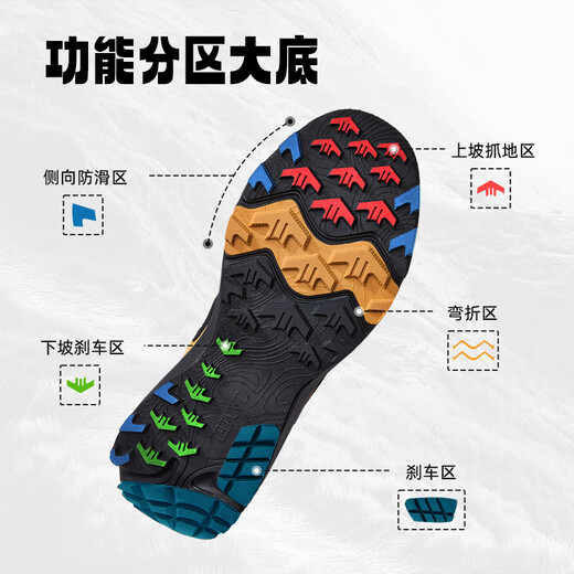 骆驼【云山2.0】户外登山鞋网面透气休闲运动鞋男女新款防滑徒步鞋子 G15AX48080 银桦黄 男 42