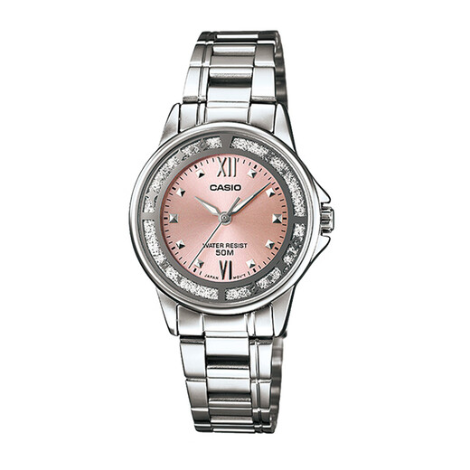 Casio (Casio) Flagher officiel Regarder la main pour femmes Regarder Luxury spécial Luxury Small Cadon pour les étudiants et les cadeaux de vacances des filles LTP-1391L-4A STRAPE DE CUIR ROSE