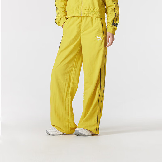 彪马（PUMA）女子运动服套装春夏新款时尚翻领防风夹克外套宽松直筒长裤两件套 629113-41+629110-41 L