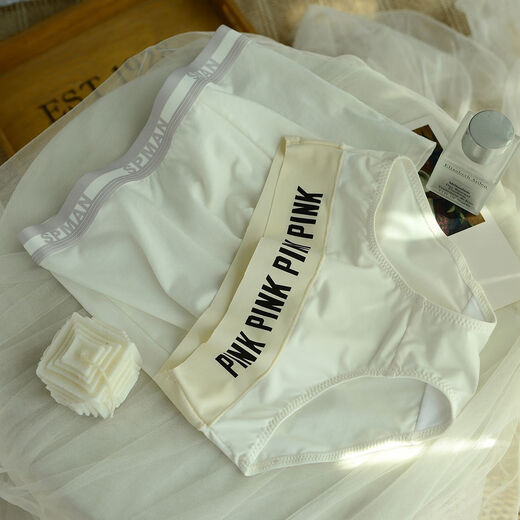 Yalu weißes Paar Unterwäsche markieren ice Seide atmungsaktive Baumwolle hohle Spitze sexy purer Stil ein Mann und eine Frau Briefs 6627 Paar ein Mann und eine Frau Frau m männlich l alle Größe