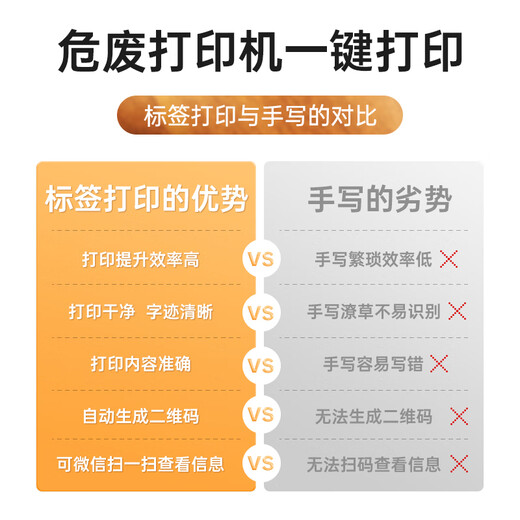 德佟原装DP12369/DP12370新版危废标签纸打印机含二维码打印软件10/15/20cm固定危险废物标识标签机新 5卷100*100mm危废标签纸共5