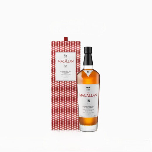 麦卡伦（MACALLAN）【官方行货】苏格兰单一麦芽威士忌 斯佩塞区爱丁顿进口洋酒 18年双雪莉桶 700ml【新包装】