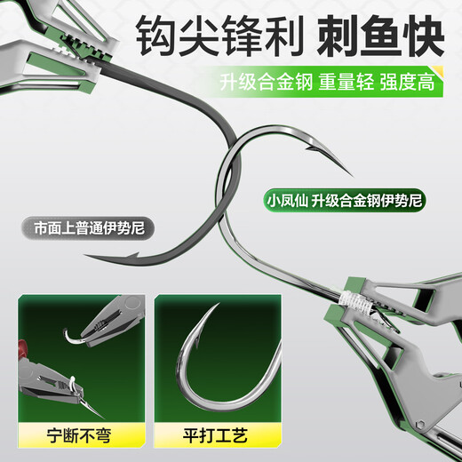 Xiaofengxian Yiseni Fish Hook Line Set atado con Subline Double Hook Fishing Special Fish Hook Terminated Product Terminado Silver Carp Bighead Hook Iseni tiene espinas (Hook 7#/Línea 2.5#) Caja de pago de doble gancho de gancho sub-línea-20