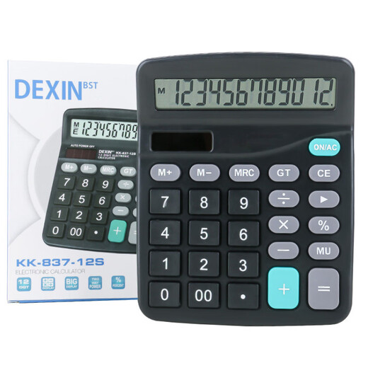 
Other brands of 12-bit true solar calculator large screen dual power financial accounting desktop computer office supplies 837 calculator - black regular
