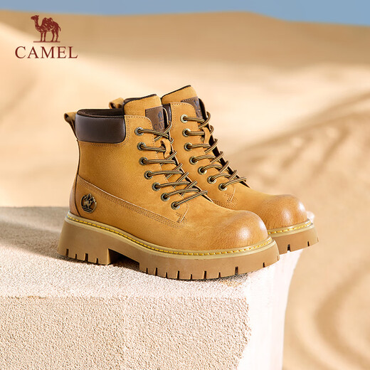 Camel (CAMEL) Dilireba's same style Shanyue Martin boots autumn and winter new high-top outdoor work boots rhubarb boots for women L25W076018 women's khaki 37