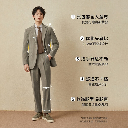 Guillaume Corduroy Suit Men's Jacket Brown Casual Unisex Commuting Naples Retro Suit Khaki Green Top + Pants 50