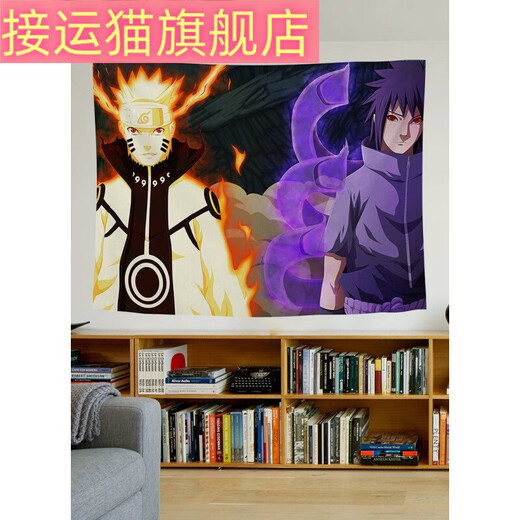 接运猫火影忍者动漫背景布海贼王ins卧室房间宿舍床头装饰背景布ins网 GT1048 宽100cm-高75cm(安装包+6米星星