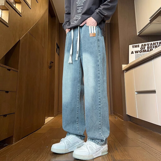 Straight Jeans Men's Spring and Autumn American Retro Pants Retro Casual Hens.