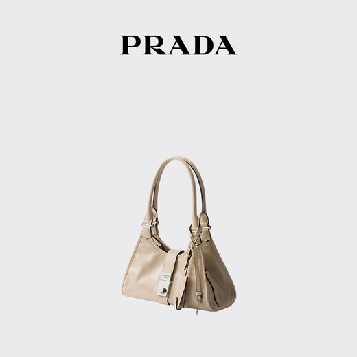 PRADA/Prada gift women's small calf leather handbag shoulder bag travertine