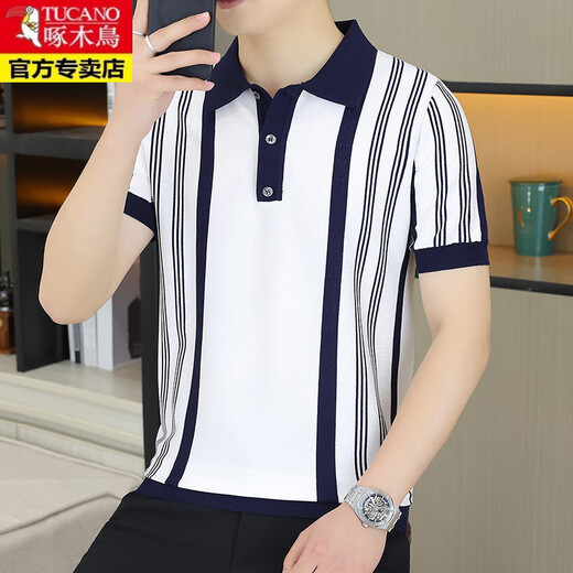 Pic de bois (Tucano) T-shirt à manches courtes à tête de glace à tête de glace à tête de glace pour hommes minces minces minces minces minces minces jeunes top décontractés T6621 noir M 90-105Jin [Jin est égal à 0,5 kg]
