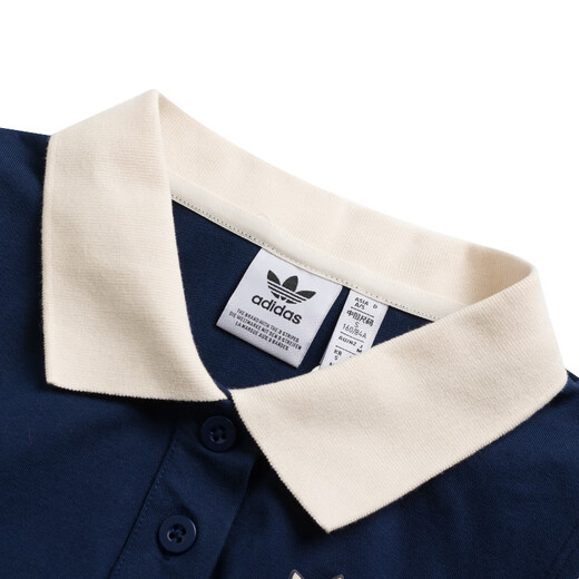 阿迪达斯 （adidas）三叶草女装 POLO PAD TANK 短款自带胸垫运动紧身翻领背心 KE3893/深靛蓝 S