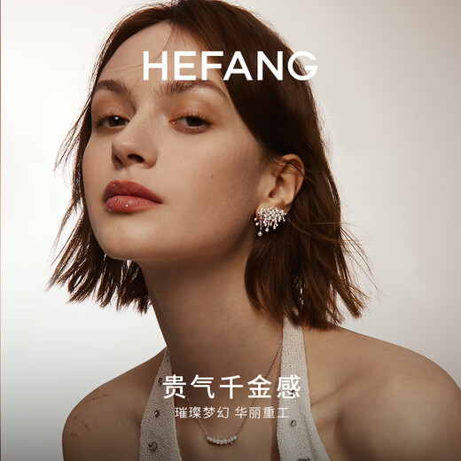 HEFANG He Fang Jewelry Sparkling Nebula Earrings Earrings Women's Light Luxury High-end Birthday Gift for Girlfriend